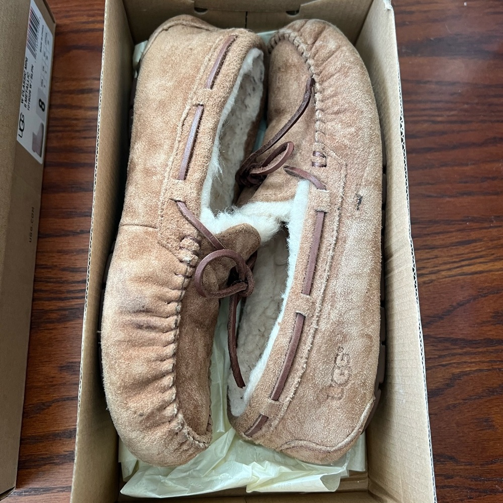 UGG Chestnut Suede Moccasin Slippers